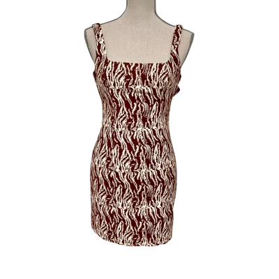 Kookai Womens  Size 6 Mini Dress / Sleeveless Dress  Brown / Off White / Pattern 