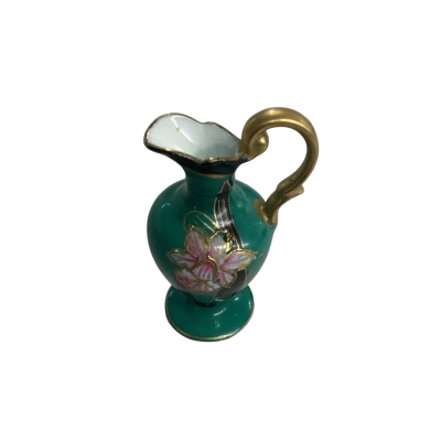 Vintage Japan Mini Porcelain Jug Vase Hand Painted Florals
