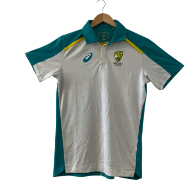 ASICS Men's Cricket Australia Short Sleeved Training Polo Shirt Men's Size Medium