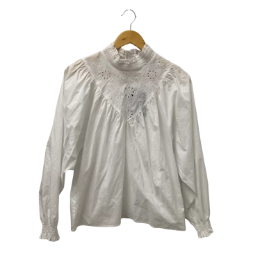 Decjuba Womens  Size 10 Long Sleeve Top White 