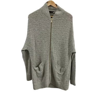 Love Moschino Womens  Size 36 Textured Zip Up Bomber Cardigan Grey
