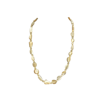  Womens Vintage Beaded Necklace Carved Shells 
