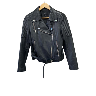 ENA PELLY Womens  Size S Leather Jacket Black  