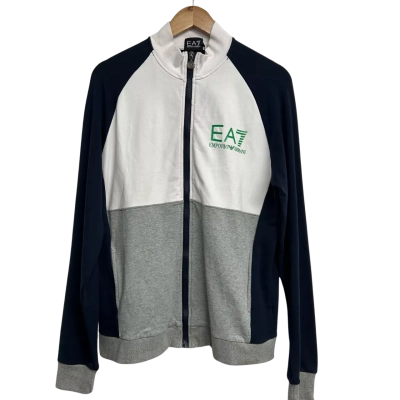 Emporio Armani Mens Size XL Multicoloured Zip Up Jumper