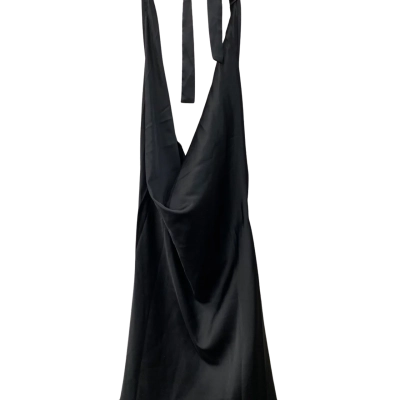 Womens  Size M mini satin Halter Neck Dress Black  