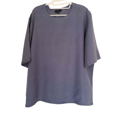COS.  Petrol Blue Linen Top.   Size M 