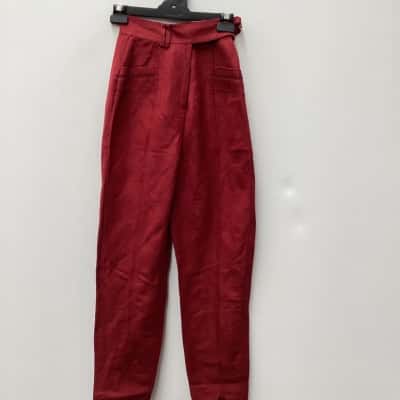 AJE Womens  Size 4 Novaz stepped hem pant Burgundy 