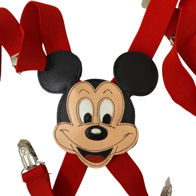 Vintage Disney Mickey Mouse Suspenders Kids 