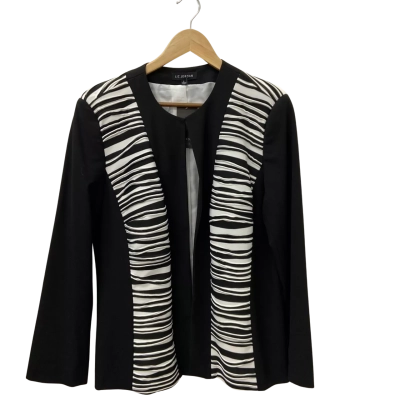 Liz Jordan Womens  Size L Open Jacket Black  / White 