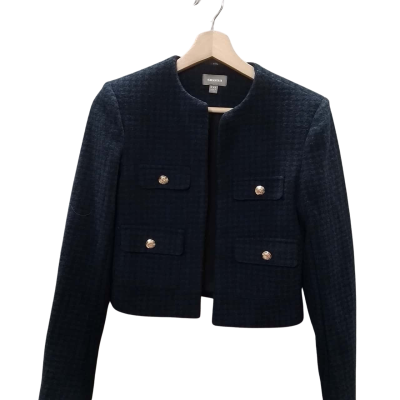 Sussan Womens  Size XXS Cropped Jacket Black  / Off White 