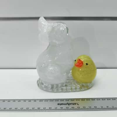 Blown Glass Rabbit and Ducky Ornament 