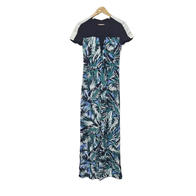 Cue Womens  Size 6 Short Sleeve Jumpsuit Black  / Blue / Green / White 