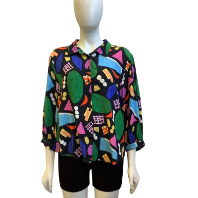 Gorman Womens  Size 12 Geo Pattern Shirt Multicoloured