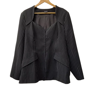 City Chic Women's Apparel Sabine Stripe Plus Size Jacket (L)