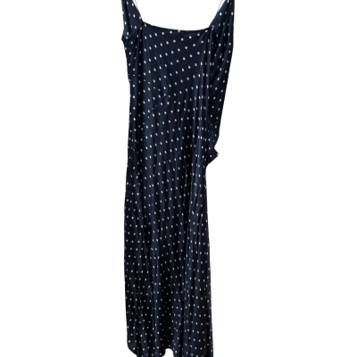 Bec & Bridge Women's Size 8 Cocktail Dress / Maxi Dress / Shoestring Strap Dress Blue / Polka Dot / White 