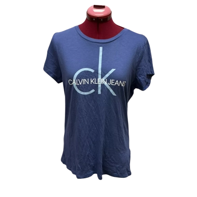 Calvin Klein Jeans Womens  Size L Short Sleeve Shirt Blue 