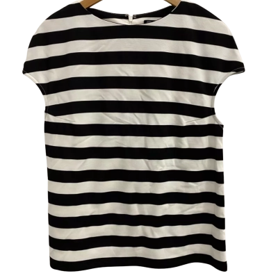 Country Road Womens  Size L Stripe Ponte Tee Black  / White 