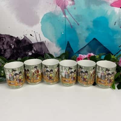 Vintage Japanese Tea Cups - Set of 6 (please read description)