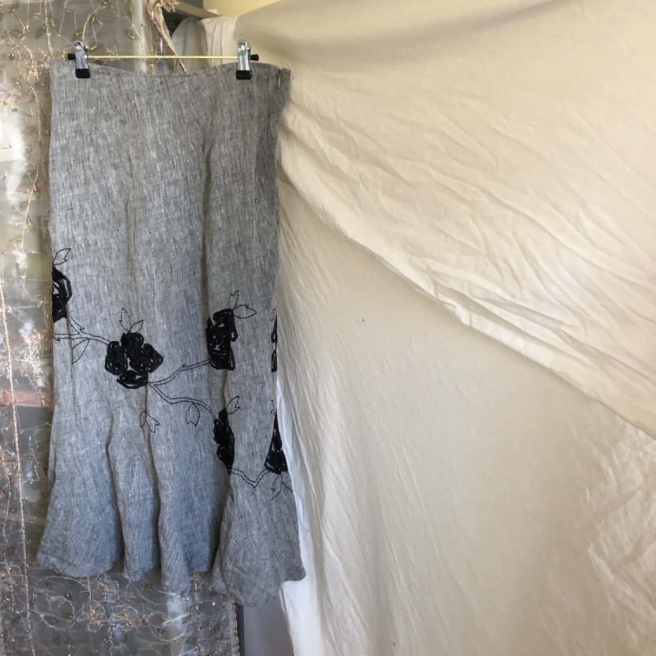 Laura Ashley Size 12 Midi Grey linen