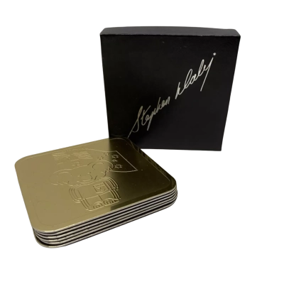 1984 Willy the Koala Olympic Games Mascot Paul Stephen-Daly Gold Toned Aluminium Coasters 