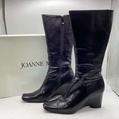 Joanne Mercer Womens  Size 37 Daletta Long Boots Black  