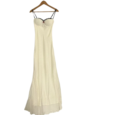 RUNAWAY Women's Size XS Maxi Dress Polka Dot / Ivory white