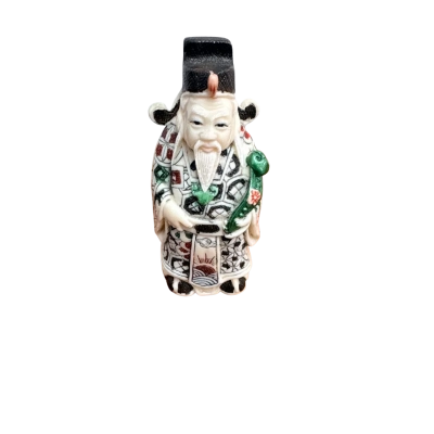 Porcelain 3 Wise Men Chinese Figurines Symbolic of Greatness Longevity Happiness