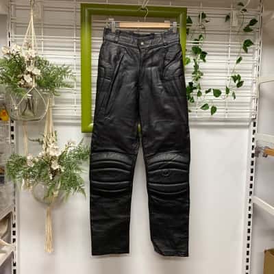 Mars Motor Cycle Genuine Leather Pants Womens  Size 10 Straight Leg  