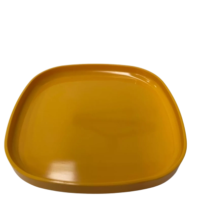 Bessemer vintage set seven yellow square plates 17.5 cm x 17.5 cm