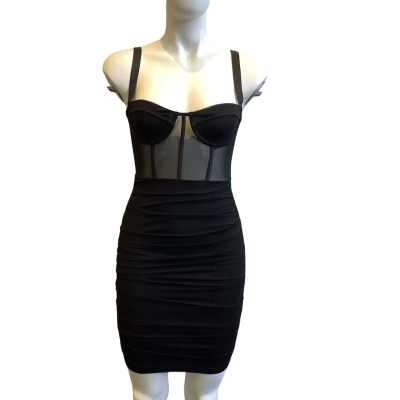 BNWT White Fox Women's Size S Push The Boundaries Mini Dress Black 