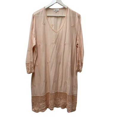 Capture Womens  Size 12 Casual Dress Nude 100% Cotton