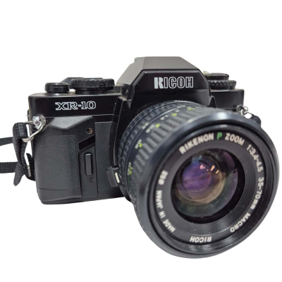 Ricoh XR-10 35mm Film Camera Kit. Ricoh 35–70mm zoom lens,Cosina 70–210mm zoom lens. 
