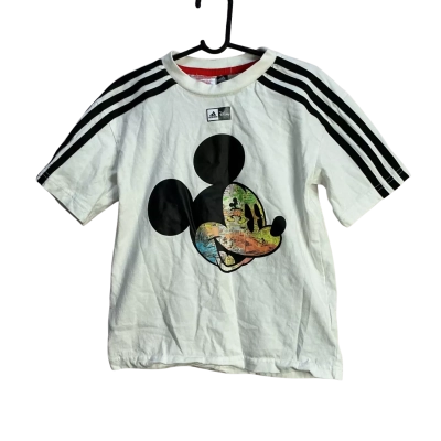Adidas Kids  Size 5-6y Youth T-Shirt Black  / White 