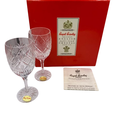 Royal Brierley Full Lead Crystal glasses x 2 