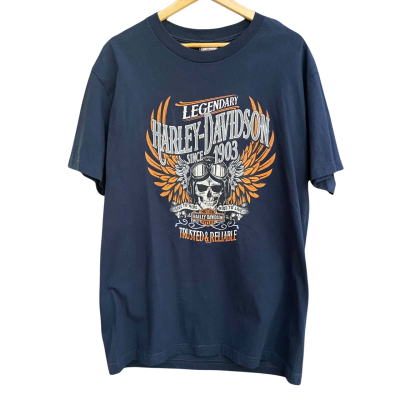 Harley Davidson Unisex Shirt Size L Dark Blue 