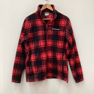 Columbia Checked Zip Sweater Size M