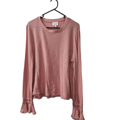 Seed Heritage Women's Size M Long Sleeve Top Peach 