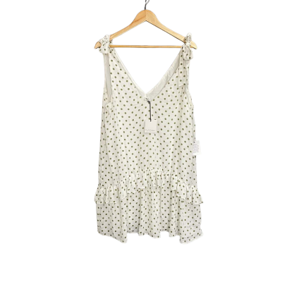 Tussah White/ Khaki polka dot mini dress Women's size 16