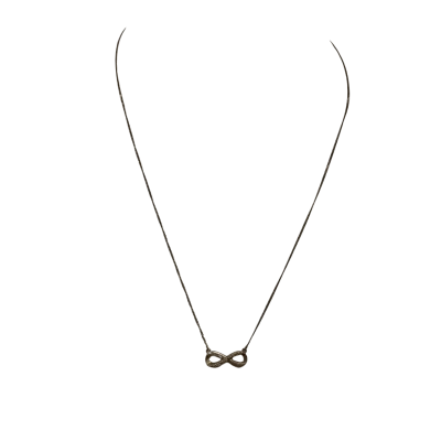  Womens 925 Silver Infinity Necklace with 3 clear facetted stones