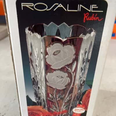 Rosaline Rubin 16.5cm lead crystal vase