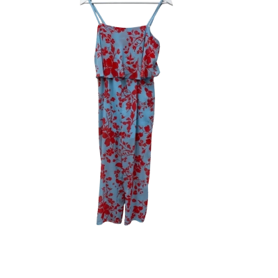Kookai Womens  Size 38 Spagetti Strap Long Leg Jumpsuit Blue / Coral 