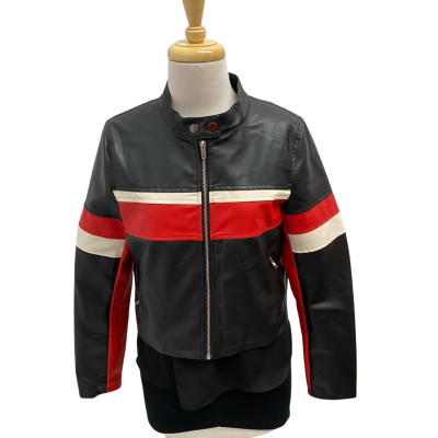 Valleygirl Racing Stripe Motor Jacket.  Size 10