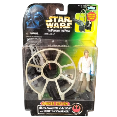Luke Skywalker Star Wars Power of the Force Gunner Station Millennium Falcon. Made by Kenner in 1997.
