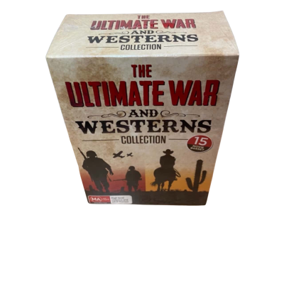 Sealed BNIB The Ultimate War and Westerns Collection 15 Movie Boxset DVDs 
