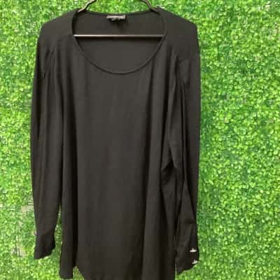 Autograph Womens  Size M Long Sleeve Top Black  