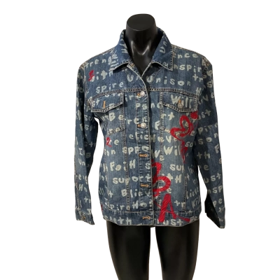 chico's Womens  Size 1 / 12 Denim Jacket Pattern 