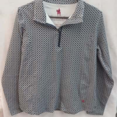 Thomas Cook Womens  Size 12 Long Sleeve Top Black / White/Pattern