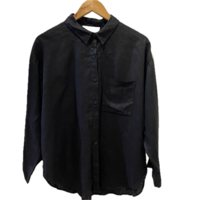 Decjuba D-Luxe Basics Womens Top Size XS/S Black Linen