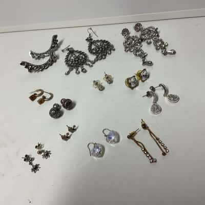 Assorted  Womens Earrings Silver/Gold Diamante  tones