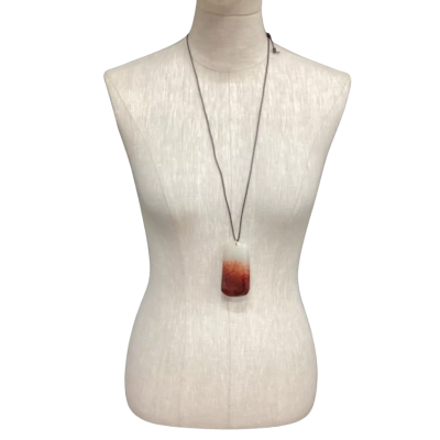  Large Red Vain Agate Pendant on Adjustable Cord 